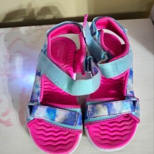 Skechers pink and blue rainbow racers s light  size 1